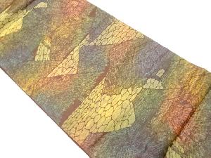 山並に抽象模様織り出し袋帯